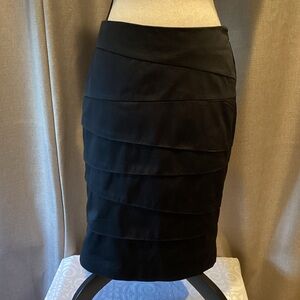 White House Black Market Black Tiered Pencil Skirt, size 4.